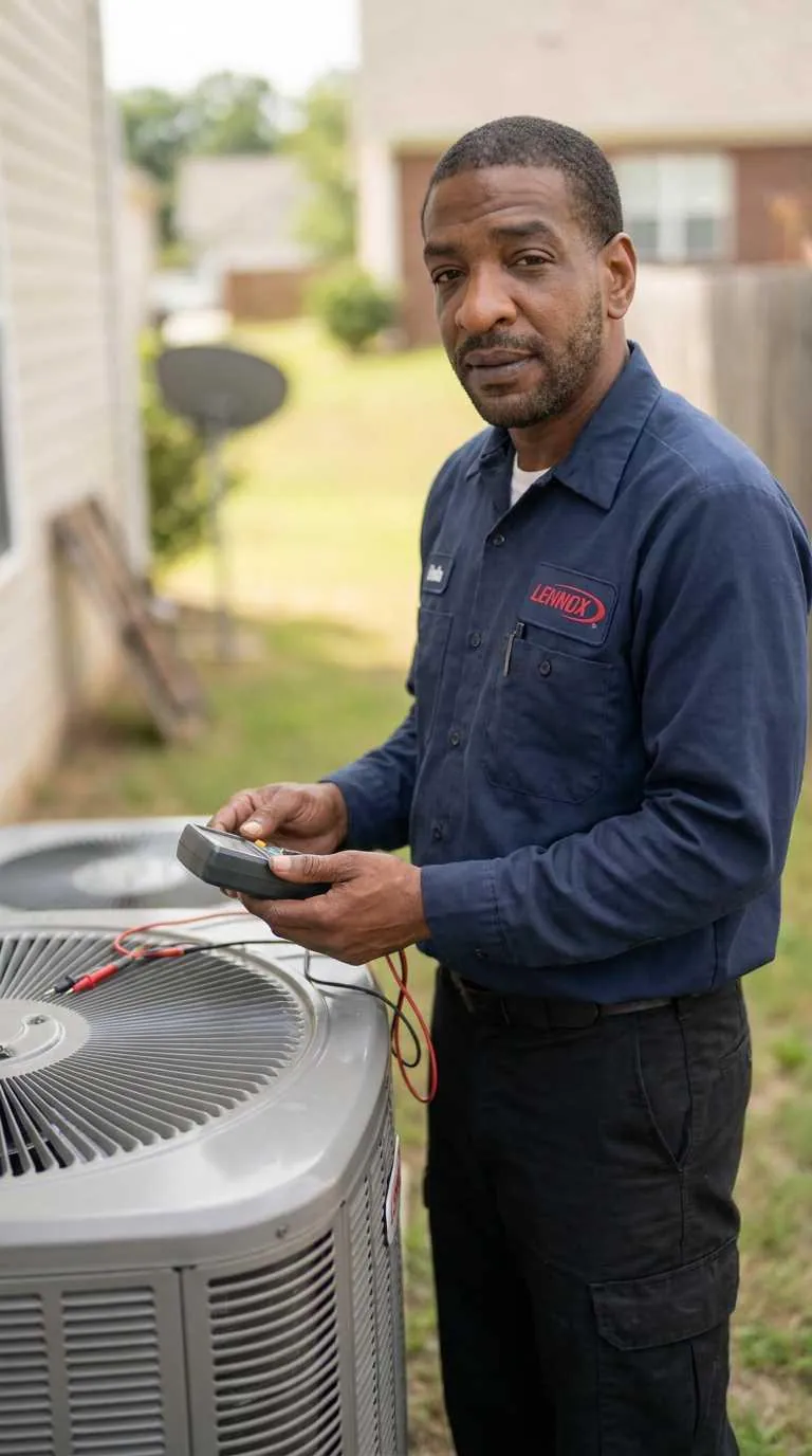 Owner of JJC International LLC on a commercial rooftop HVAC job in Philadelphia